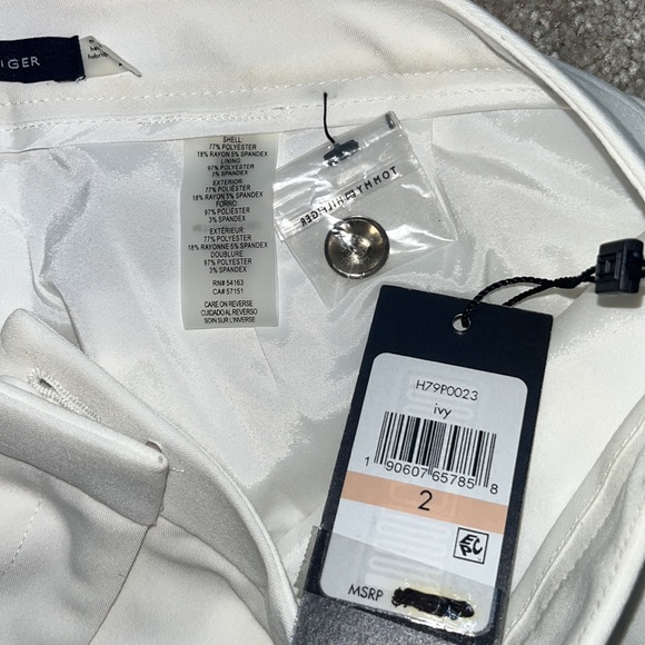 Tommy Hilfiger Ivory Fairfield Trousers Relaxed Fit Size 2 NWT - Picture 14 of 16